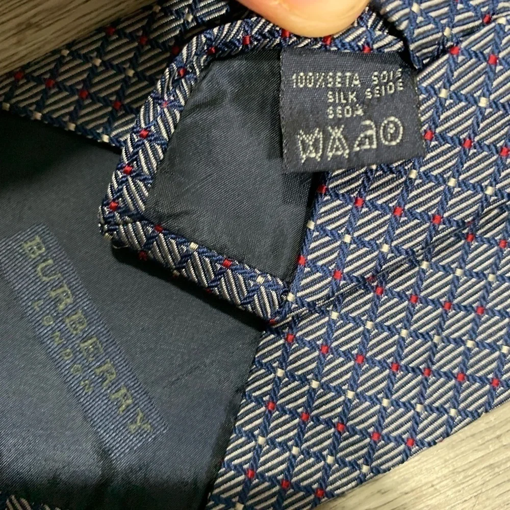 Burberry‎ London Red, White, Blue Silk Tie